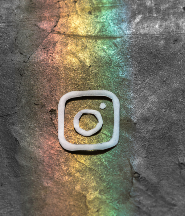 instagram symbol on rainbow