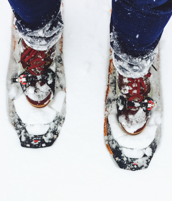 boots snowshoes snow