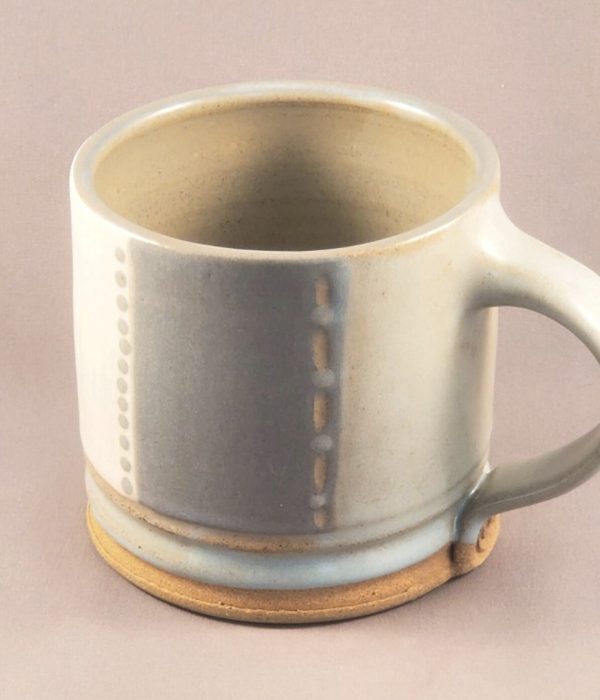 pottery mug grey cream