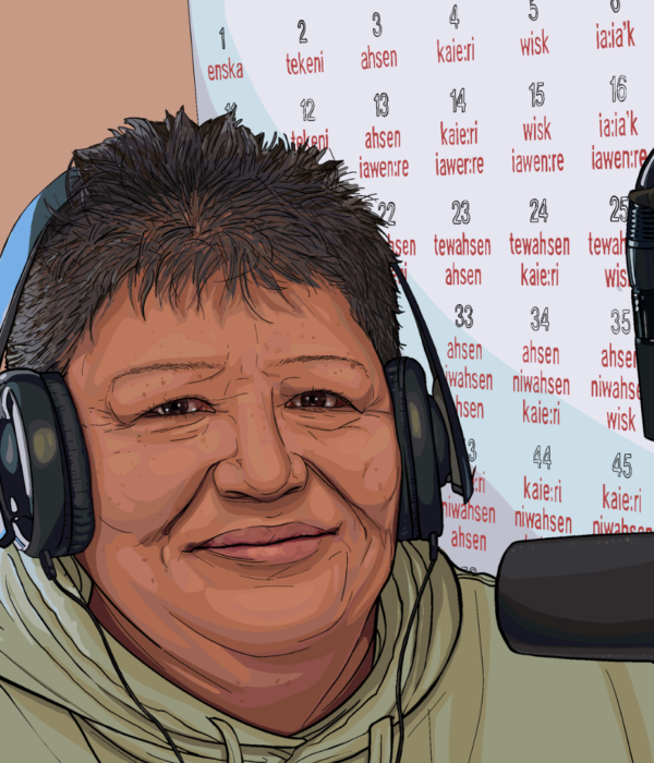 Mohawk language radio announcer